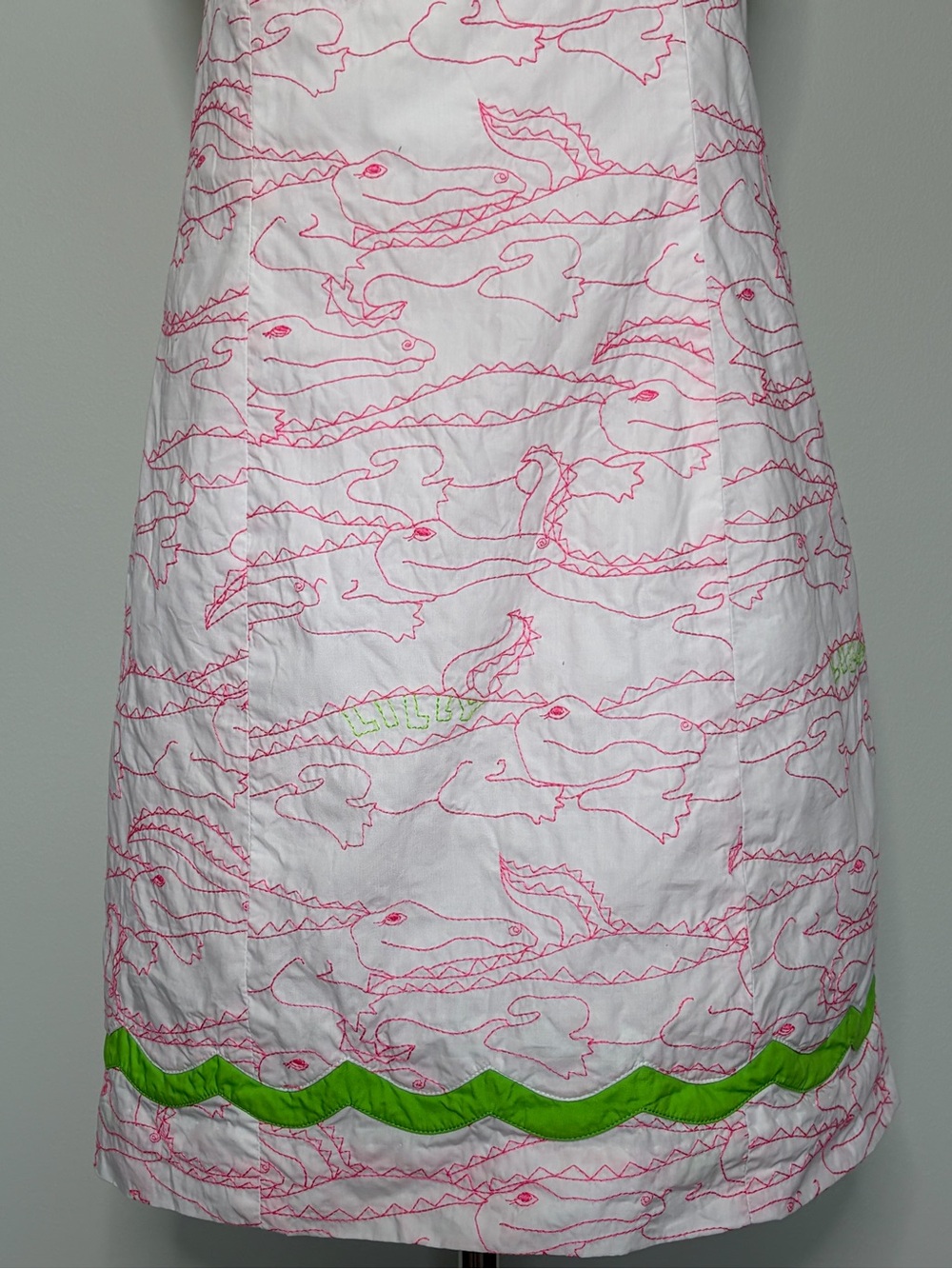 Lilly Pulitzer Franco Alligator Growl Embroidered Strapless Dress, size 6 - Picture 3 of 10